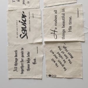 Christian Scripture Verses on Cloth Set of 8 Quilt Pieces